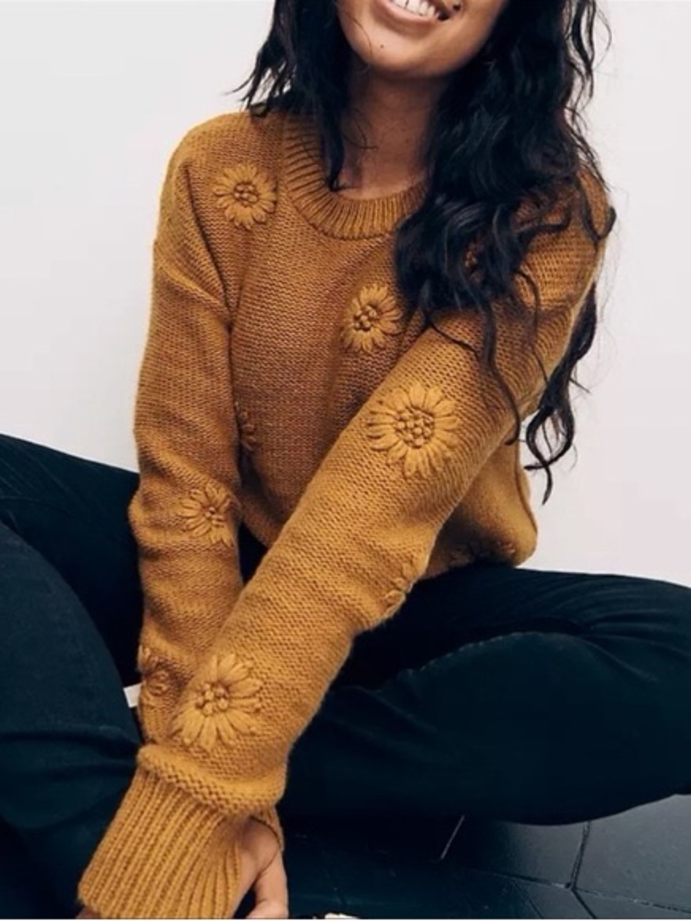 Madewell Floral Knit Cozy Sweater XS